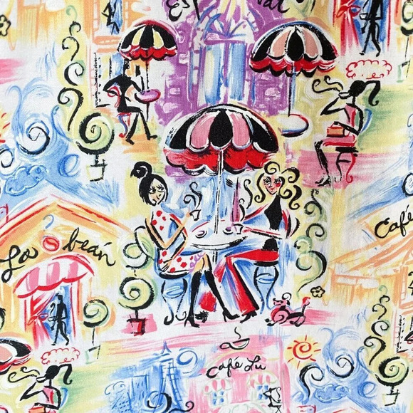 Dee's Designs Handmade Parisian  CAfe Print Pinafore Dress S - Picture 8 of 10